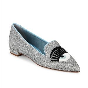 Chiara Ferragni Glitter Flirt Point Slip Flats